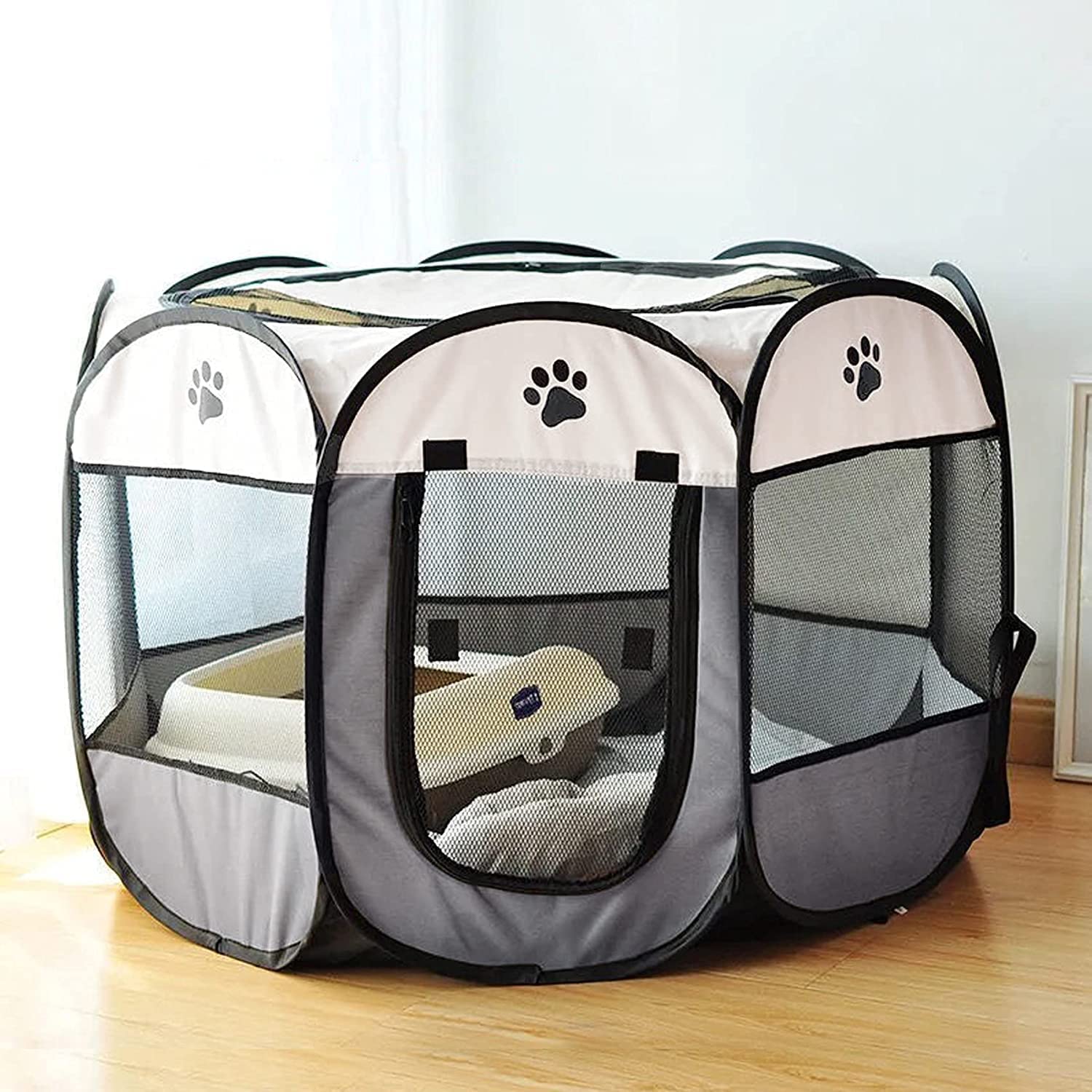 Kesoin Portable Pet Playpen Dog Kennel Pet Tent Playpen for Large Medium Dogs/Cats/Rabbits/Hamster Cat Delivery Room Playpen Travel 