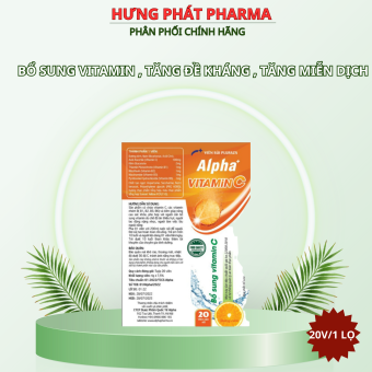 COMBO 10 TUÝP Viên sủi Alpha bổ sung vitamin C tăng sức đề kháng Tuýp 20 viên
