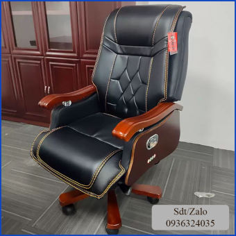 Ghế giám đốc bằng gỗ bọc da cao cấp, ghế chủ tịch có ngả lưng, chế độ gật gù lắc lư thư giãn