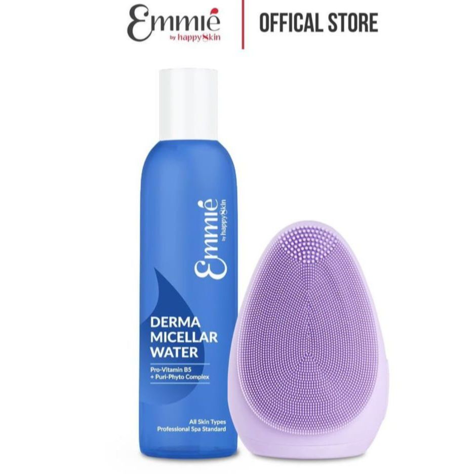 Bộ sản phẩm chăm sóc da : máy rửa mặt + nước tẩy trang b5 pro vitamin 250ml chính hãng emmié by happyskin
