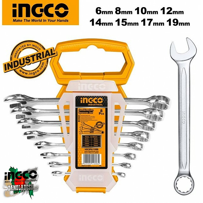 Combination Spanner Set Ingco hkspa1088-i