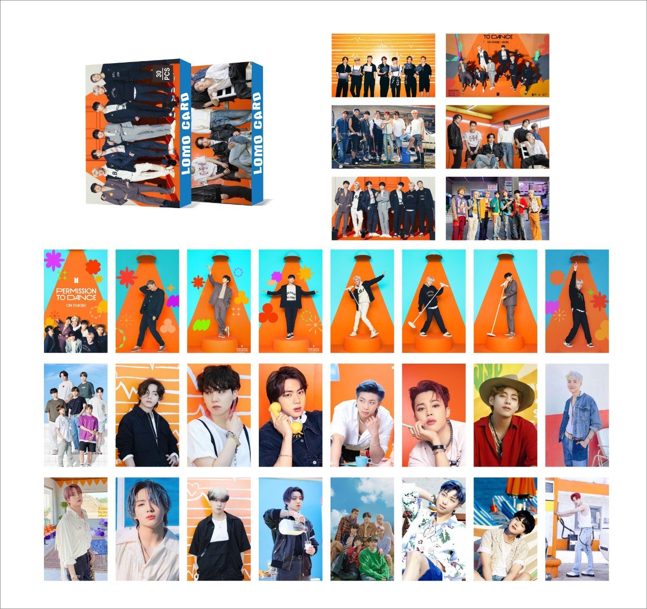 Lomo BTS mẫu Permission to Dance 1 hộp 30 tấm