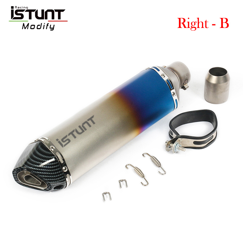 ISTUNT Ống Xả Akrapovic Cho Xe Máy Thông Dụng 470MM Bộ Giảm Thanh 51Mm Bộ Giảm Thanh DB Độ Cho KTM 1