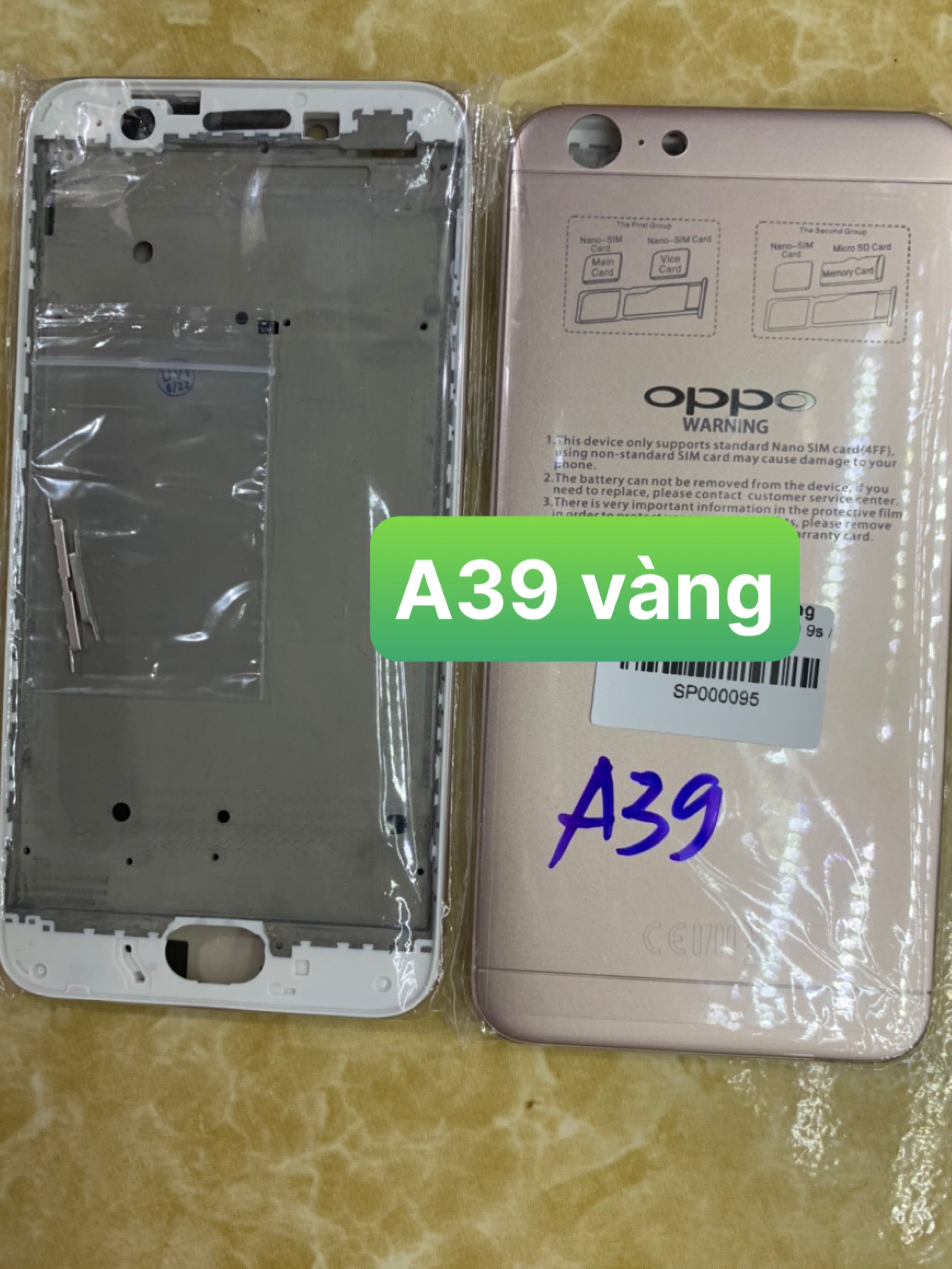 Bộ xương vỏ zin điện thoại oppo a39