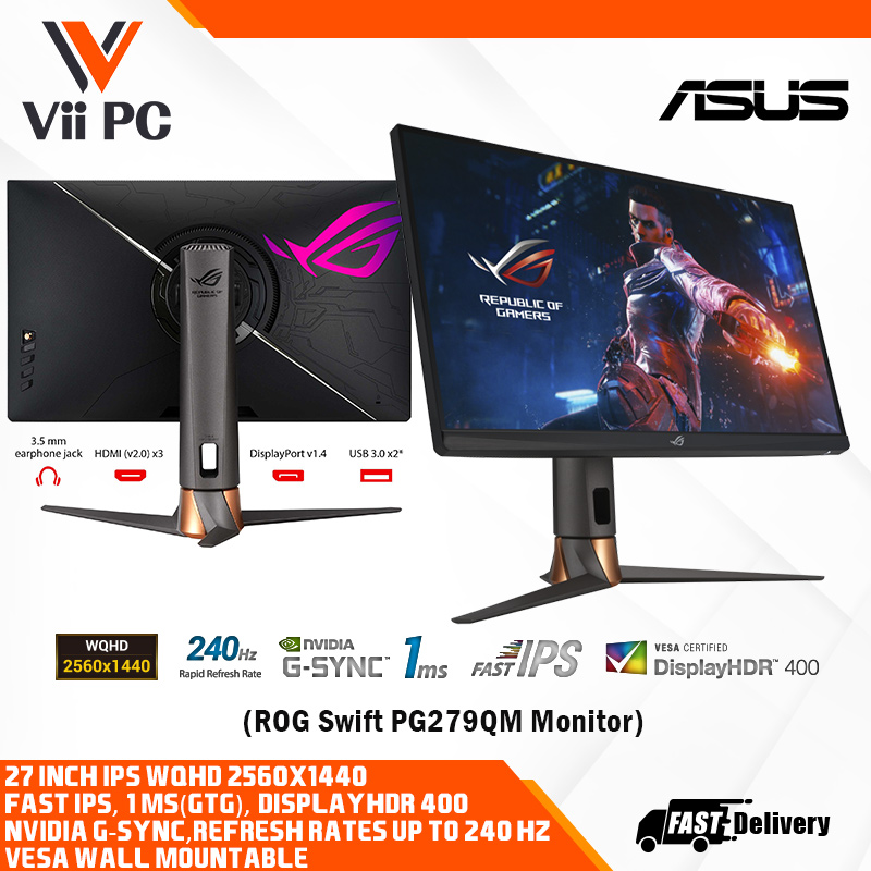 ASUS ROG Swift 360Hz PG27AQN NVIDIA® G-SYNC® esports Gaming Monitor –  27‑inch QHD (2560 x 1440), NVIDIA® Reflex Analyzer, Ultrafast IPS, esports  dual-mode, 1 ms (GTG), DisplayHDR™ 600