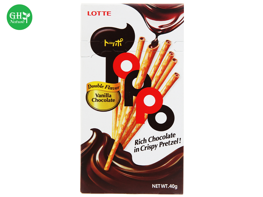 Lốc 10 hộp bánh que Toppo Socola Hương Vani 40g