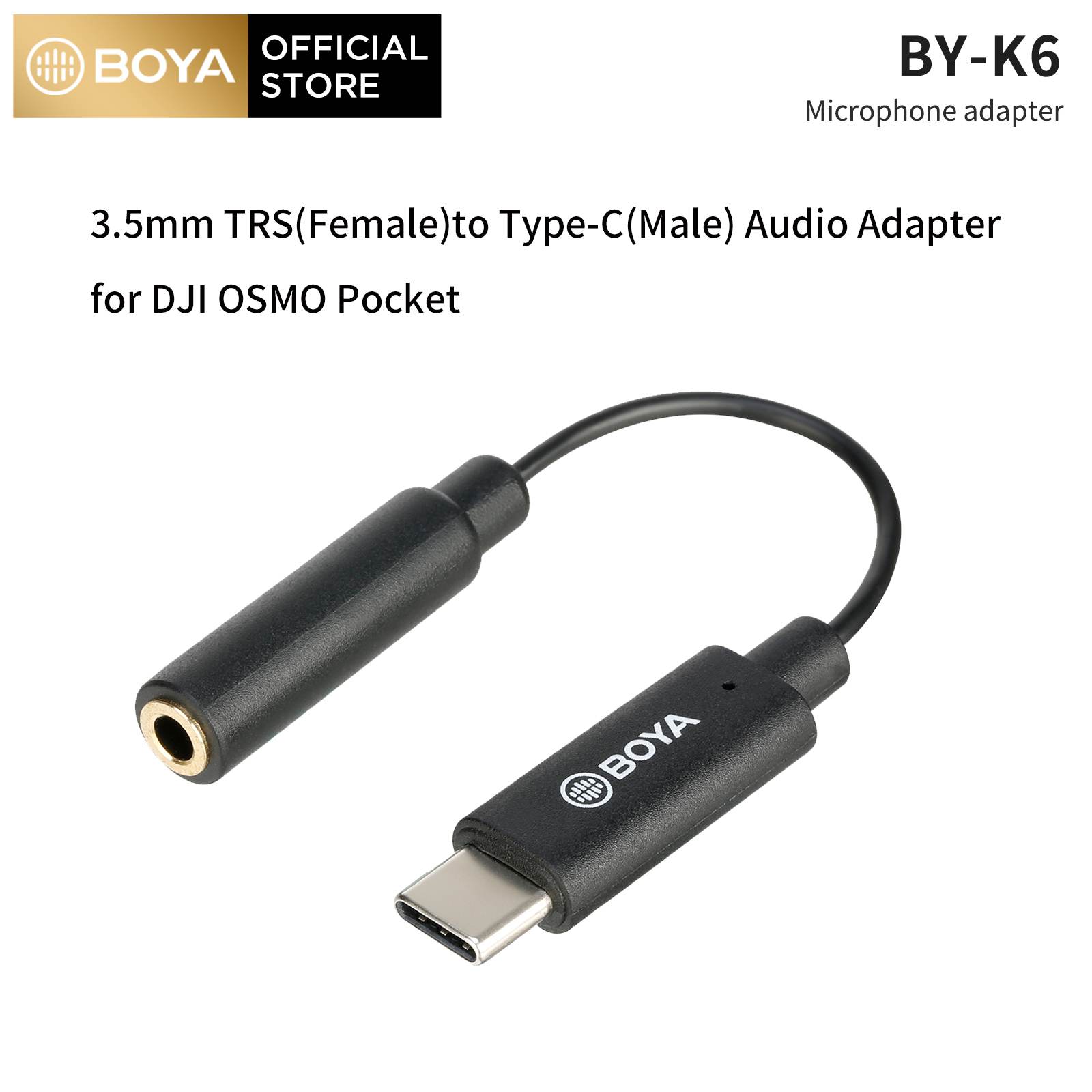 BY-K6 Boya 3.5 Mm TRS Đầu Chuyển Âm Thanh Nam Sang Type-C Cho DJI OSMO Pocket