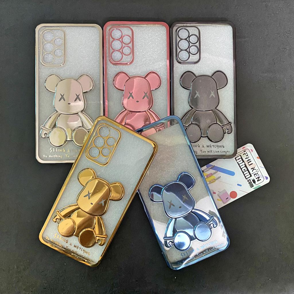 Ốp lưng samsung a52 4g - 5g gấu bearbrick viền xi màu
