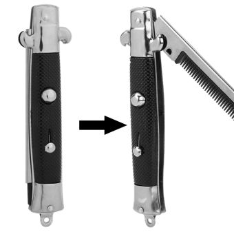 lược Bỏ Túi Có Thể Gập Lại, Lược Chải Tóc Dầu Bỏ Túi Có Lò Xo, Lược Tỉa Tóc Bằng Thép Không Gỉ Tự Động Bấm Nút Cho Ria Mép Râu, Phụ Kiện Tạo Kiểu Tóc Dầu Cho Nam