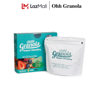 Ngũ cốc dinh dưỡng Ohh Granola Yến mạch kết hợp các loại hạt và trái cây sấy -Phù hợp người Ăn Kiêng - Giảm Cân-  Tiểu Đường - Lợi sữa cho bà mẹ sau sinh - Đang mang thai - Nướng Mật Ong, Không Đường - Trọng lượng 250g