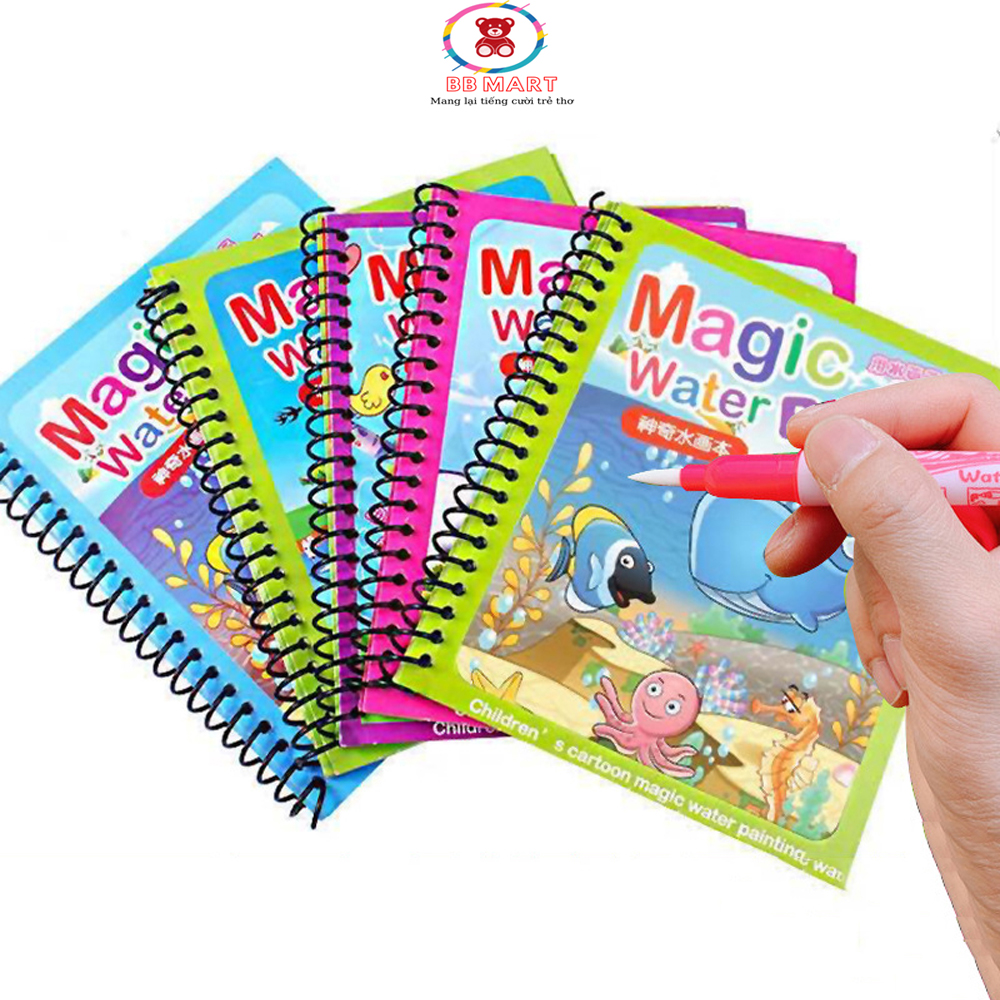 [Hoàn tiền 6%]Tranh nước tô màu ma thuật cho bé. Tranh tô màu nước sử dụng nhiều lần không bẩn tay và quần áo, sách tô màu, sách tập tô, magic book