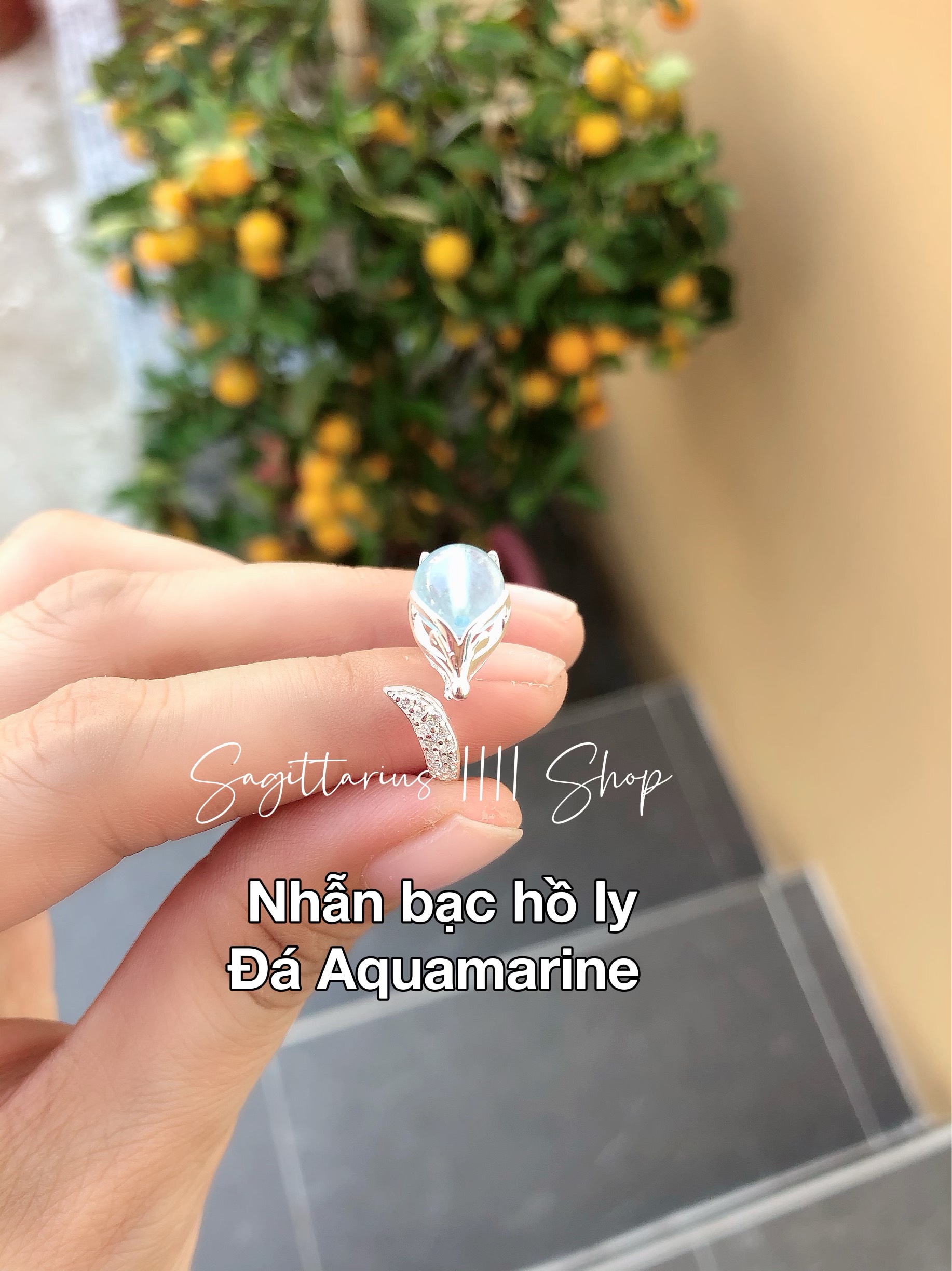 Nhẫn hồ ly bạc đá các loại free size