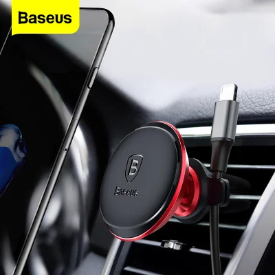 Baseus Cable Organizer Magnetic Car Phone Holder For iPhone 13 12 11 Pro Xs Max X Car Magnet Air Vent Mount Mobile Phone Holder Stand (1)