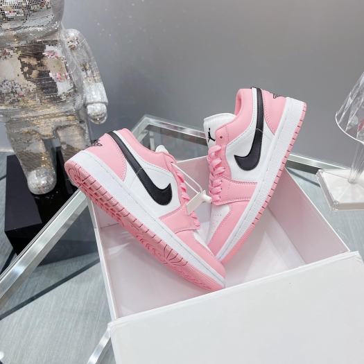 Giày thể thao Jordan 1 Low Hồng Trắng [FullBox + Tặng dây] Giày sneaker JD nữ màu hồng cổ thấp cực xinh hàng mới về