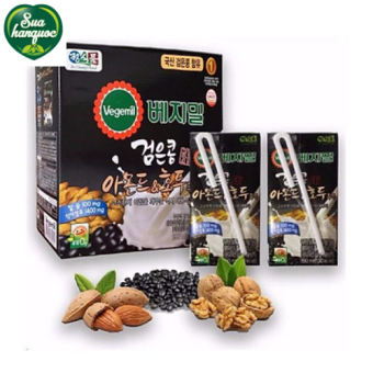 Sữa Hạt Óc Chó Hạnh Nhân Đậu Đen Hàn Quốc VEGEMIL 16 hộp x 190ml - SỮA BÀ BẦU - TRẺ EM - Sữa bà bầu - Sữa trẻ em - Sữa ít đường - Sữa Nhập khẩu - Sữa hạt