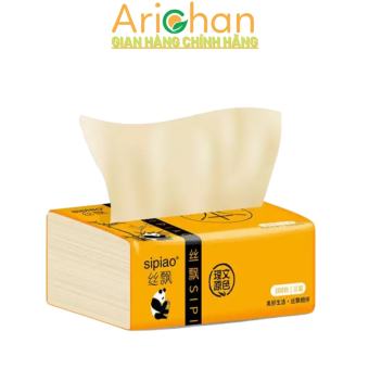 1 gói giấy ăn gấu trúc Sipao, khăn giấy tre YCOOL, túi 300 tờ