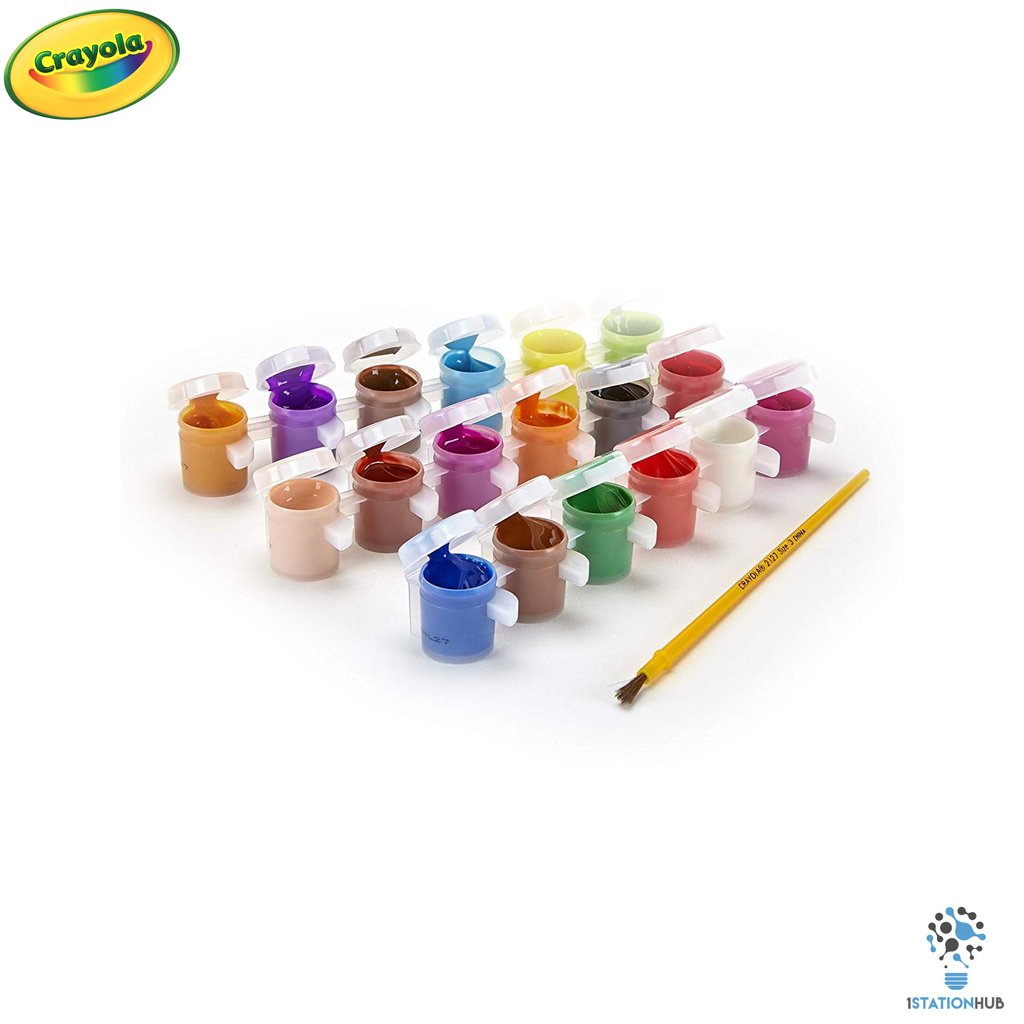 Crayola 540125 18 Assorted Color Washable Paint Pot Set