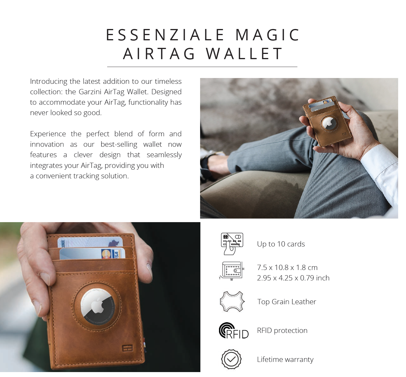 Essenziale Magic AirTag Wallet - Garzini Essenziale