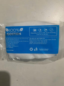 Bông thấm nước Trung Tín chính hãng 5g màu xanh, Bông gòn y tế vệ sinh da, Bông chăm sóc vết thương