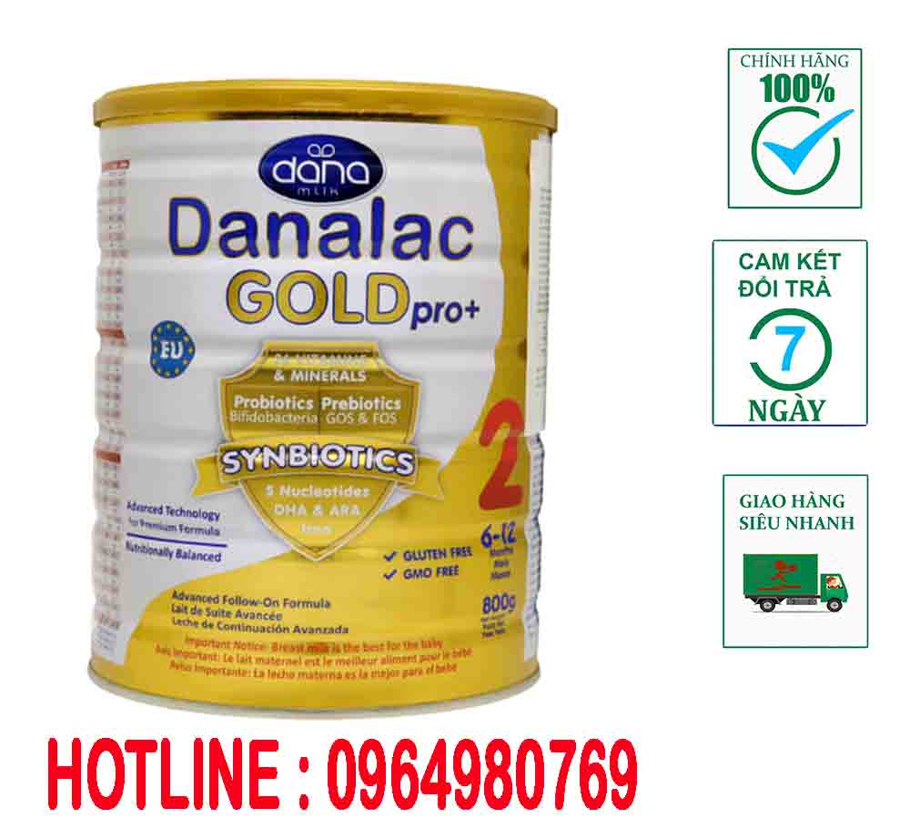 Sữa bột danalac gold pro+ 2 - hộp 800g