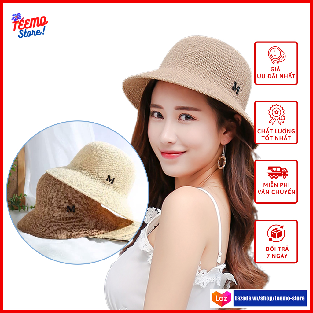 Mũ bucket nữ (mũ tai bèo) vành ngắn chất cói mềm phong cách Hàn Quốc thích hợp đội đi chơi, đi du lịch biển phù hợp cho mọi lứa tuổi - EV69
