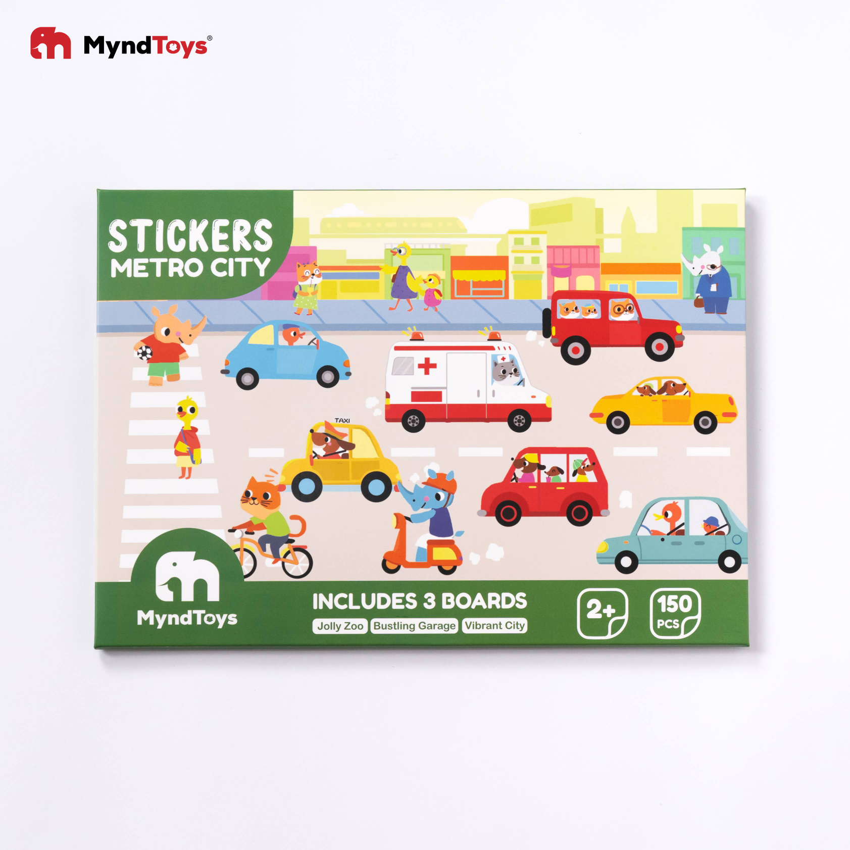 Bộ 150 Hình dán kèm Tranh nền Myndtoys Chủ đề Thành phố Metro City Stickers