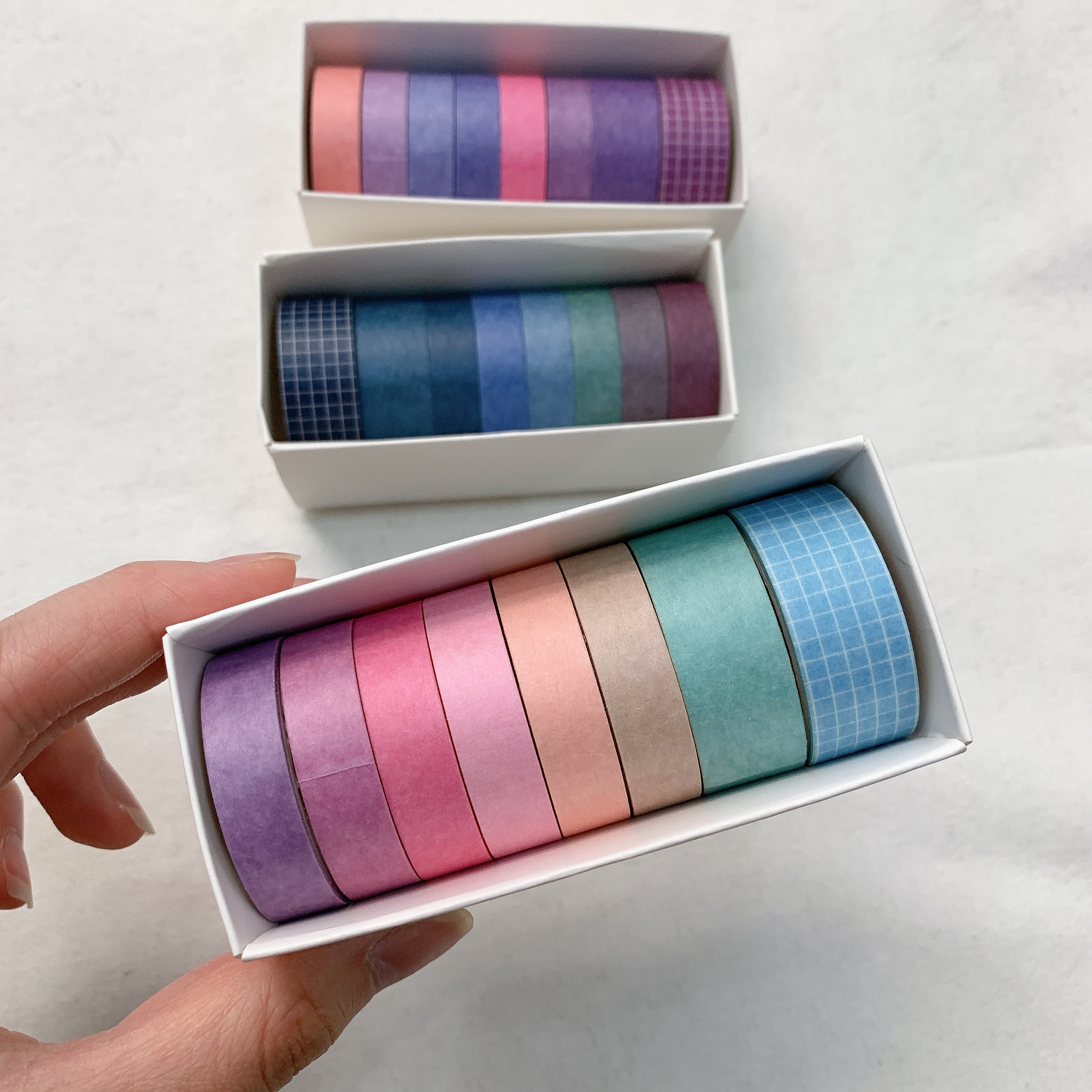 Hộp 8 cuộn washi tape - set băng dính washi trang trí sổ bullet journal