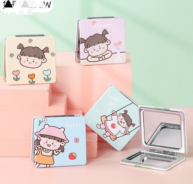 Gương gấp mini 2 mặt siêu cute tiện lợi