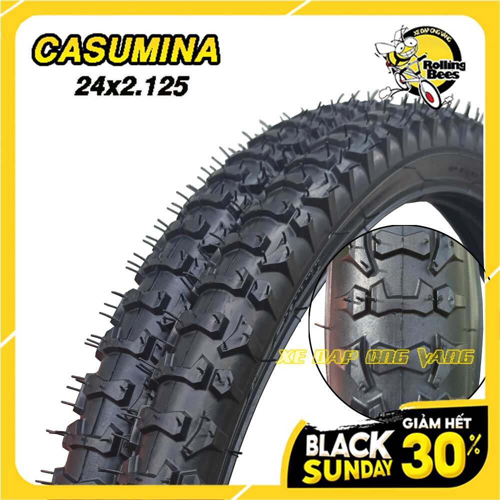 Săm, ruột. vỏ lốp xe đạp 24x2.125 chính hãng casumina