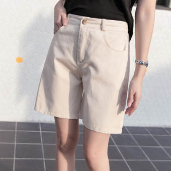 Alisa Sonya Thời Trang Mùa Hè Quần Short Vải Bông Rộng Cho Phụ Nữ Phong Cách Bạn Trai Thường Ngày Dáng Suông Với Nút Quần Đùi