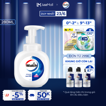 Bọt rửa tay Walch kháng khuẩn 99%, dưỡng da tay mềm mịn (280ml/ 400ml)