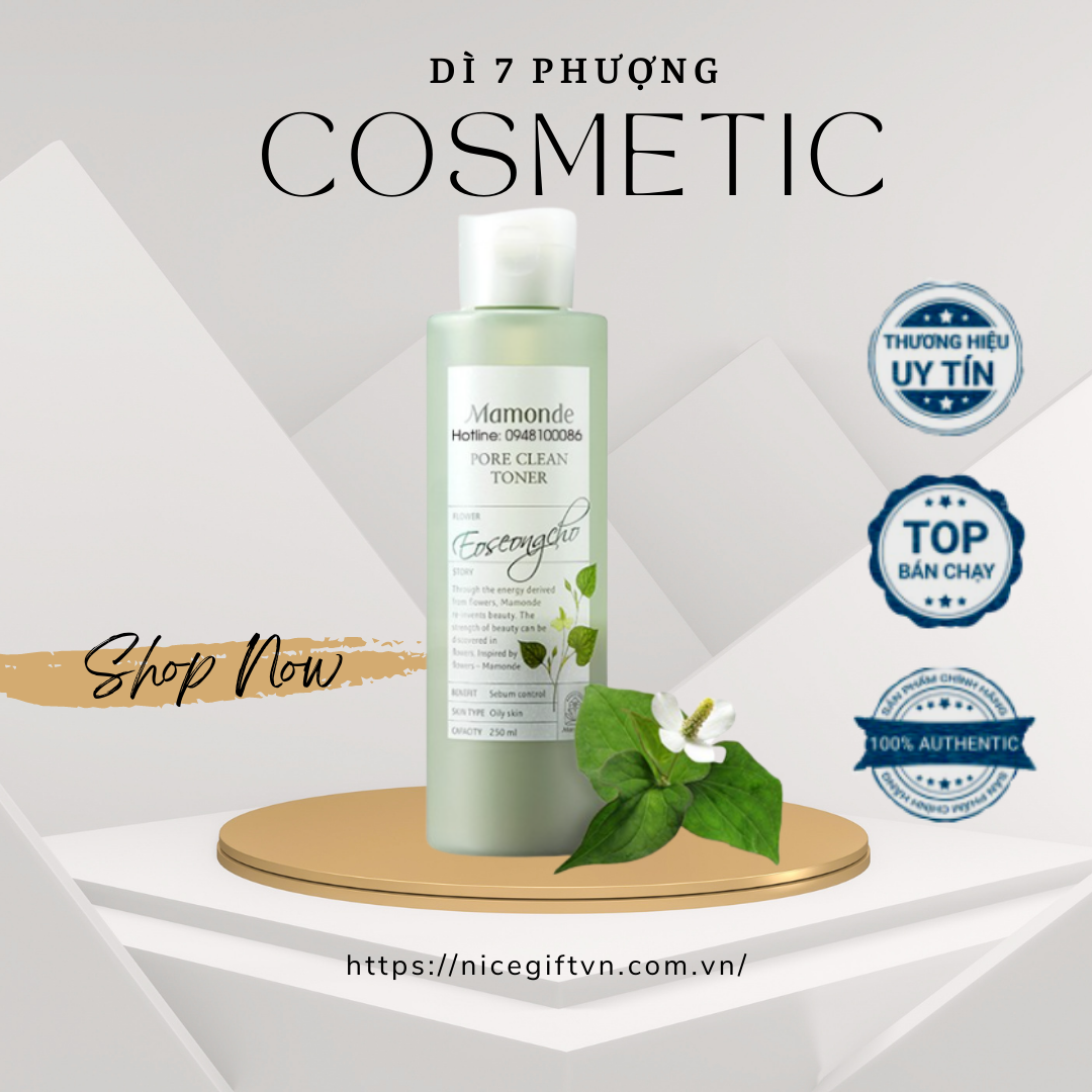 Nước hoa hồng diếp cá mamonde pore clean toner 250ml
