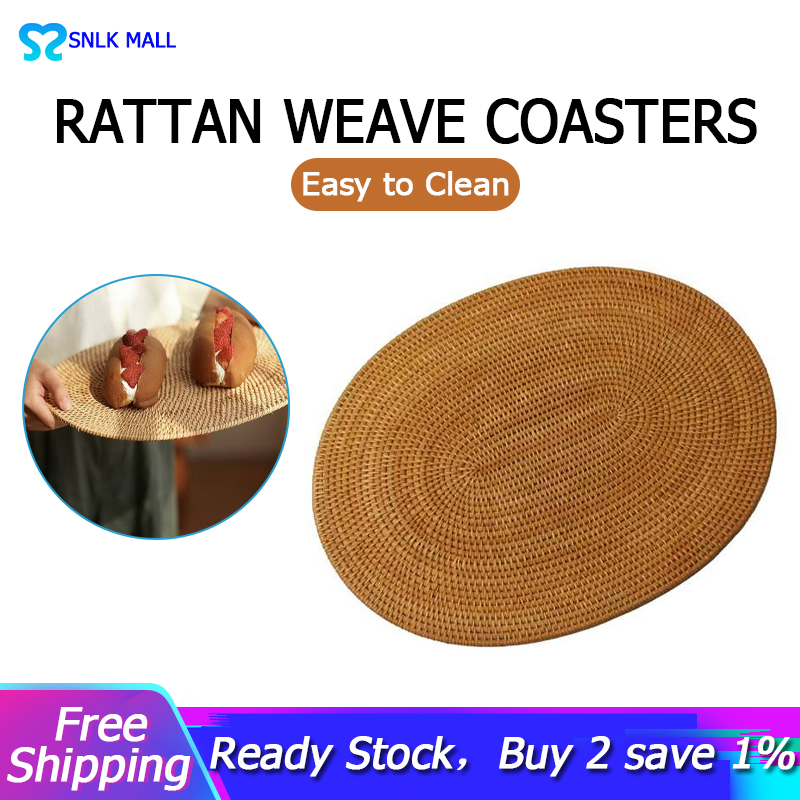 Pack Of 3, Natural Seagrass Place Mat, 17.7inch X 12inch, Handwoven Rectangular Rattan