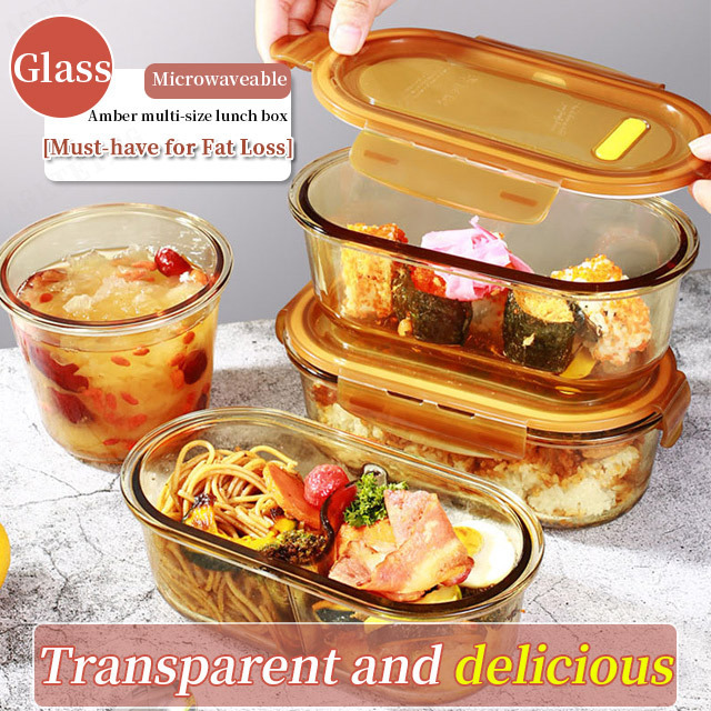 Amber Food Storage Containers Glass Food Prep Containers with Lid Lunch  Container for Adult Meal Prep Lunch Box - China Glass Container with Full  Seal Lid and Glass Food Container price