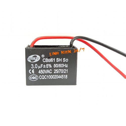 Tụ quạt dây senju cbb61 3uf 450v chính hãng