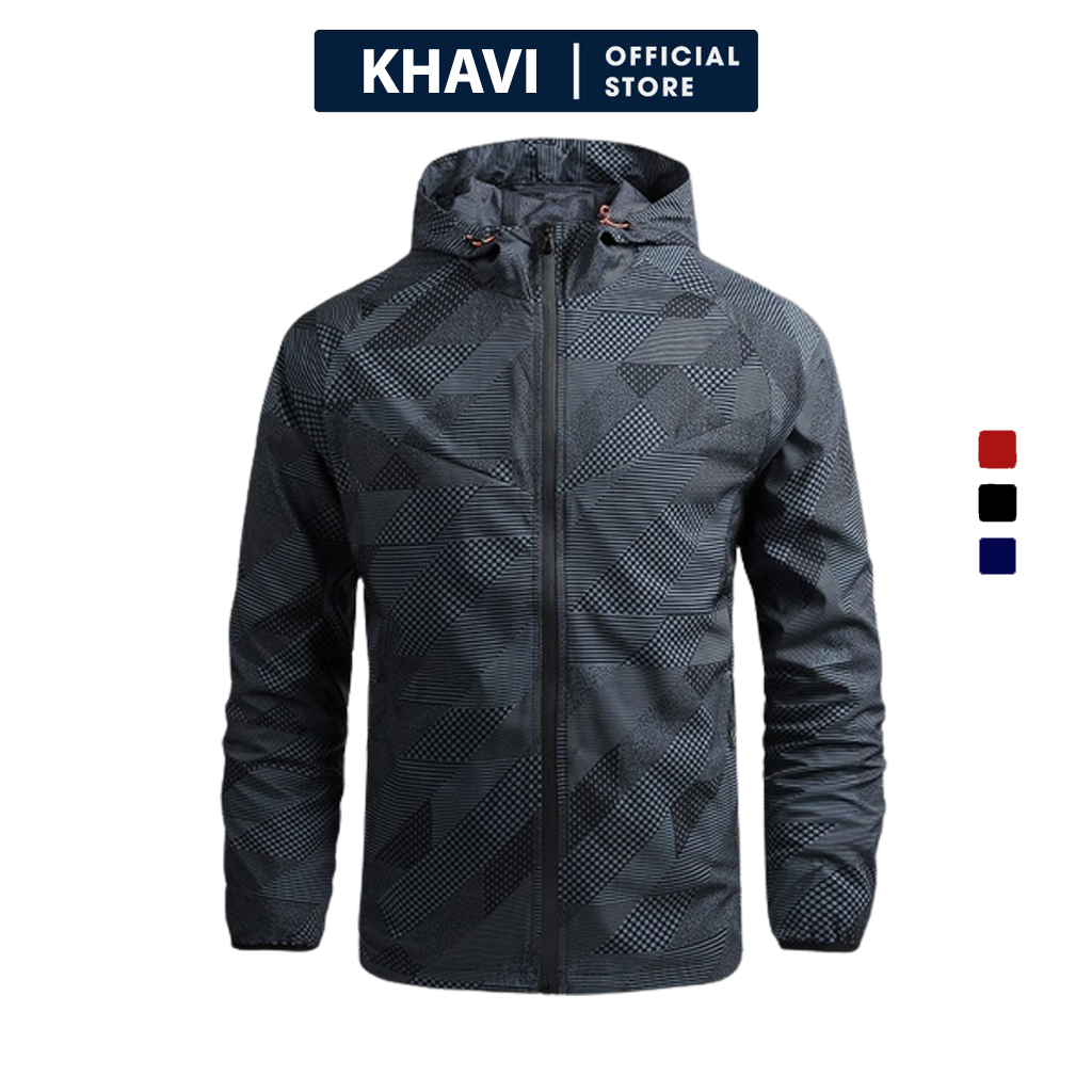Áo khoác dù nam vải 3d lót lưới cao cấp khavi a06