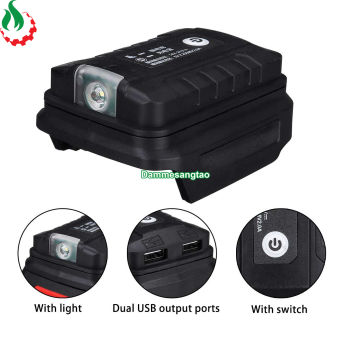 Đế chuyển pin makita 18V sang Usb 5V có đèn led (Đen)