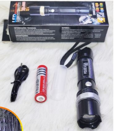 Tặng Kèm pin và bộ sạc - Đèn pin led siêu sáng Police Swat USA