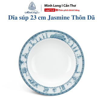 Dĩa Súp Minh Long 23cm Jasmine Thôn Dã Hàng Đẹp Cao Cấp Dùng Để Ăn Cơm Trong Gia Đình, Đãi Khách, Tặng Quà Tân Gia