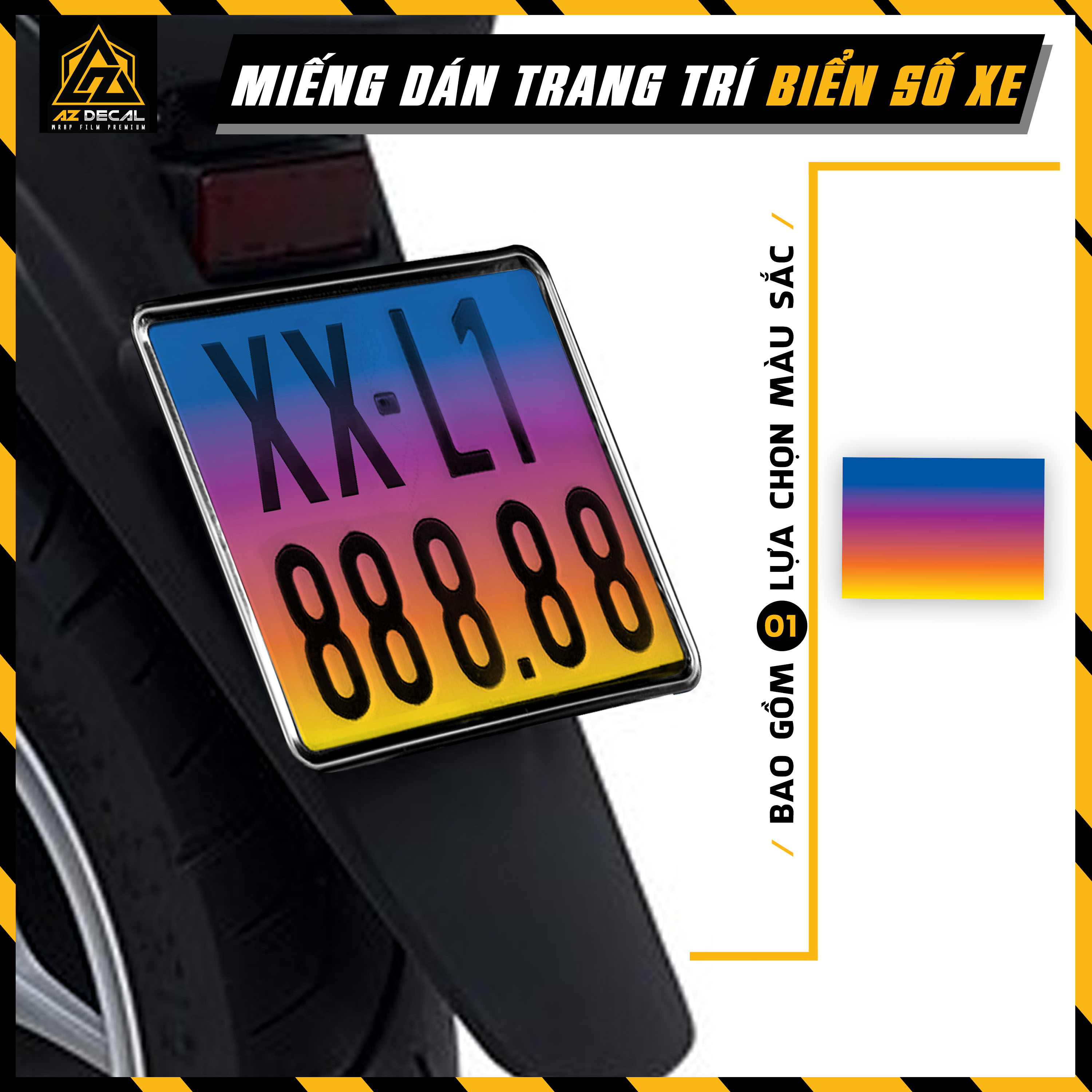 Tem Màu Trong Suốt Dán Biển Số Xe Mẫu Titanium | Decal Trang Trí Biển Số Xe Máy, Xe Điện, Ô Tô Chống