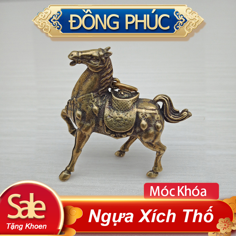 [HCM Fast] Móc Khóa Đồng Ngựa Xích Thố - Bảo Vật Đồng Phúc (Tặng Khoen Đồng - Rước Là Sài - Móc Chìa Khóa) Móc Khóa Ngựa Phong Thủy DP0702