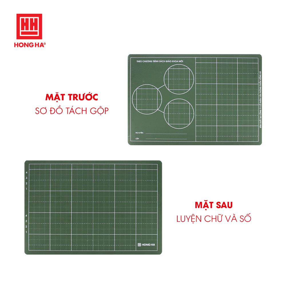Bảng gỗ học sinh hồng hà 2 mặt tách gộp 4 ly - 3555