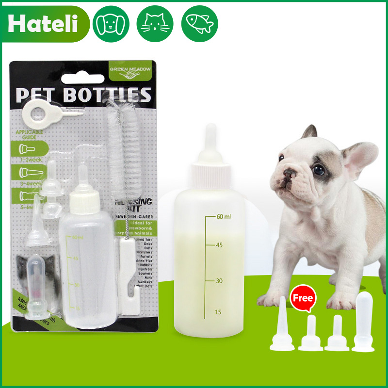 Bình sữa cho thú cưng bình sữa cho chó con mèo con mới sinh bình sữa núm vú nhỏ teddy đồ dùng cho chó cưng