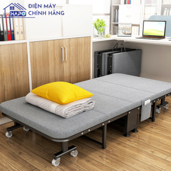 Giường xếp thông minh văn phòng khung sắt ngủ trưa tiện lợi, giường gấp gọn đa năng thông minh có bánh xe