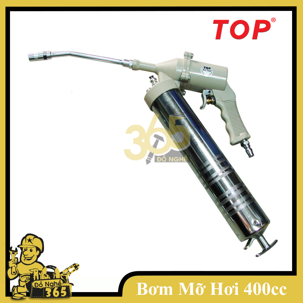 Bơm mỡ bằng hơi 400cc Top , bơm được gắng dây từ bình hơi chuyên dùng bơm mỡ cho bôi trơn cho động cơ máy móc, lượng mỡ ra đều và mạnh