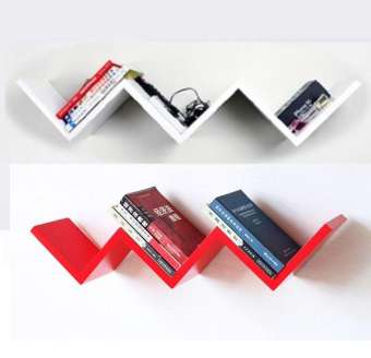 Bộ 2 kệ treo tường Diachire hình bậc thang (Trắng Đỏ) gỗ Lõi Xanh chống ẩm