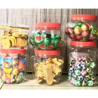 Socola dưa hấu - trái banh- cá xinh - đồngtiền - cá vàng (Hủ 200g - 215g - 250g)