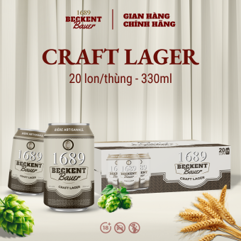 Bia Thủ Công Beckent Bauer Craft Lager 4.6% Thùng 20 Lon 330ml