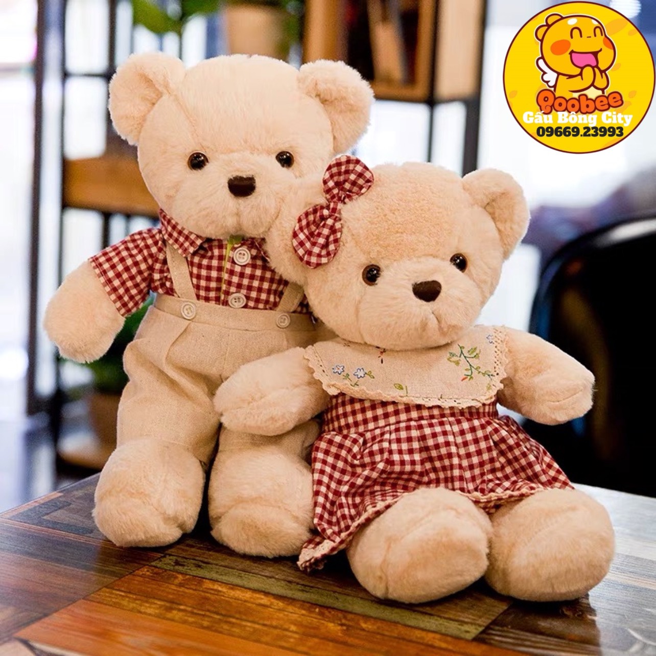 Gấu bông teddy đôi- teddy nhồi bông cao cấp gấu bông city