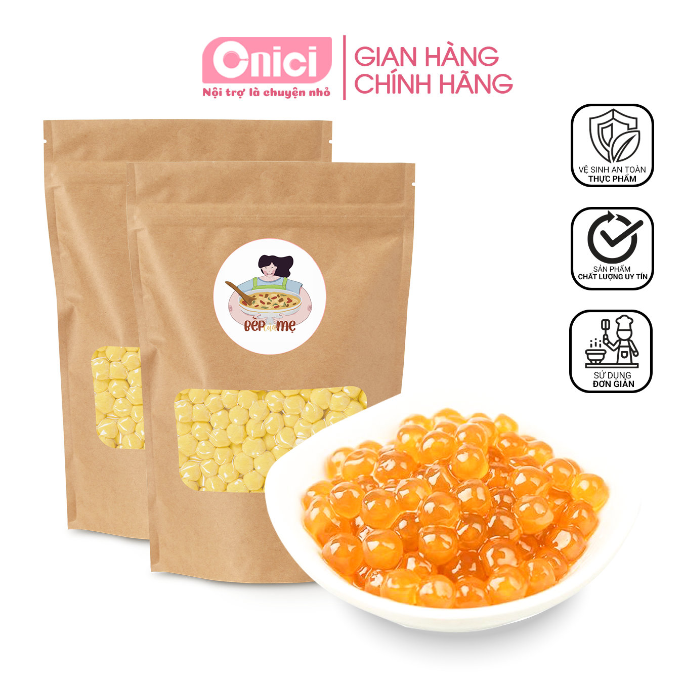 Trân châu hoàng kim Bếp Của Mẹ Onici nguyên liệu nấu trà sữa loại 1 cao cấp